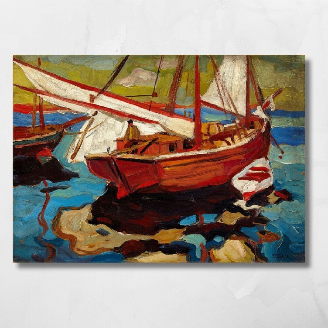 Fishing Boats in a Harbour - Gerasim Semenovich Golovkov - Image 2